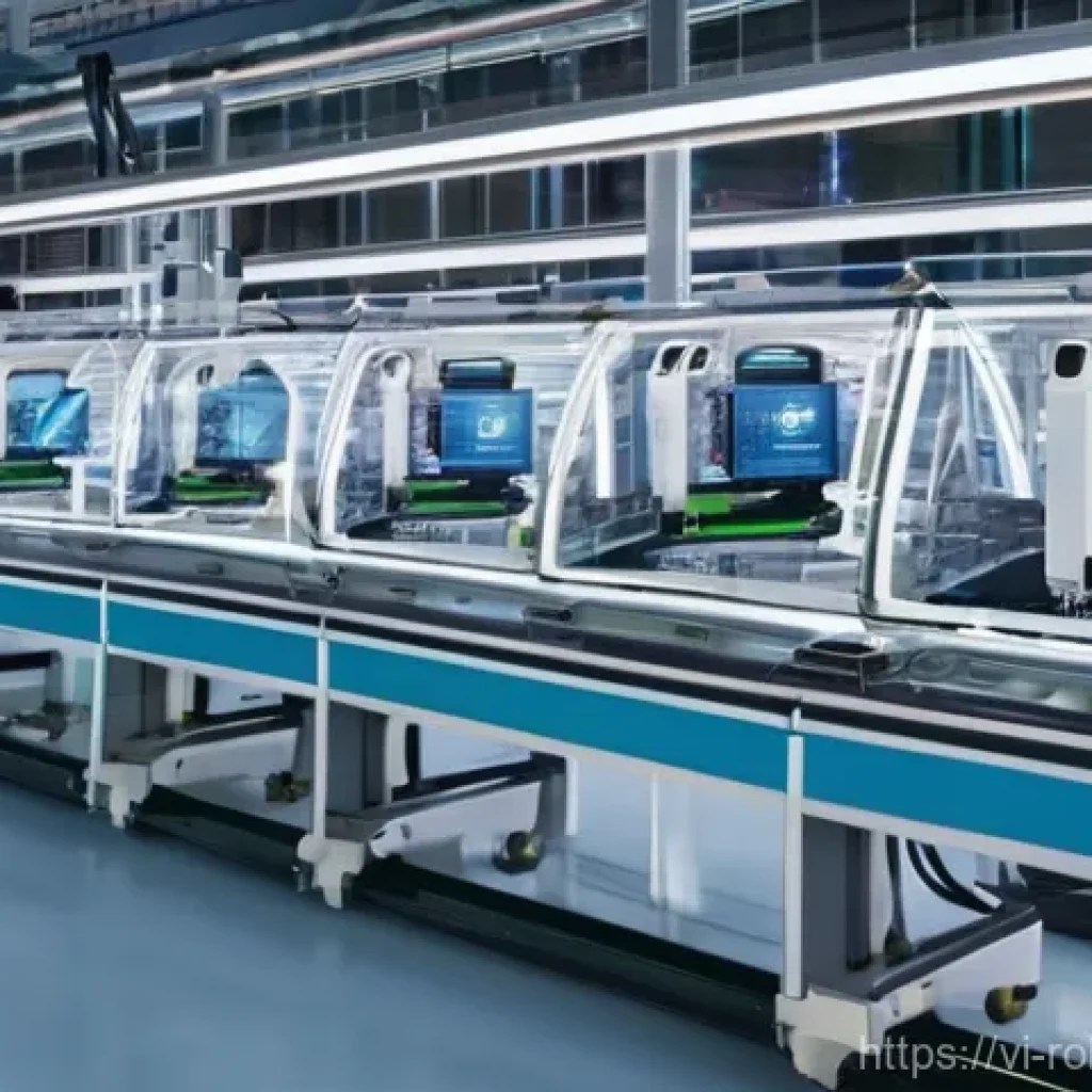 스마트 로봇과 인공지능의 관계 - **Prompt 1: Futuristic Vietnamese Smart Factory.**
A highly advanced, brightly lit factory floor...